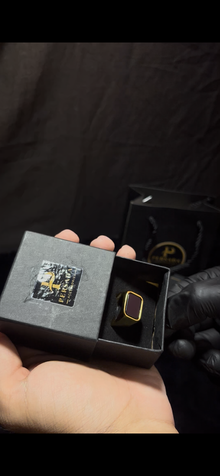 Luxury Black Stone Gold Plated Ring For Men
