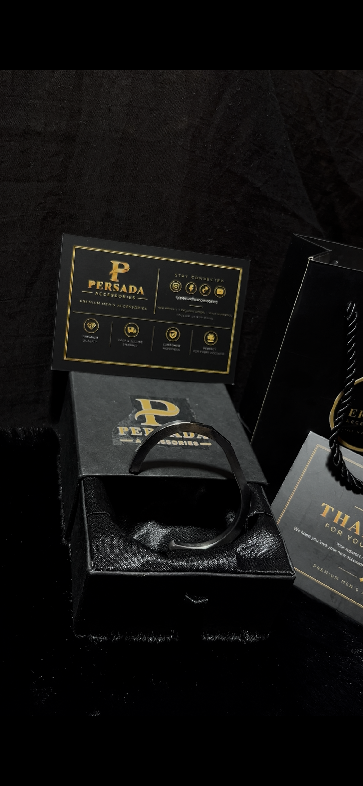 Persada Silver Arc Cuff Bracelet
