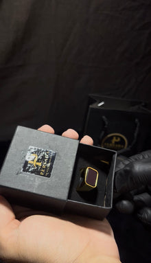 Luxury Black Stone Gold Plated Ring For Men