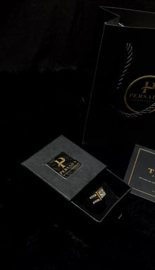 Luxury Black & Gold Stone Ring for Men