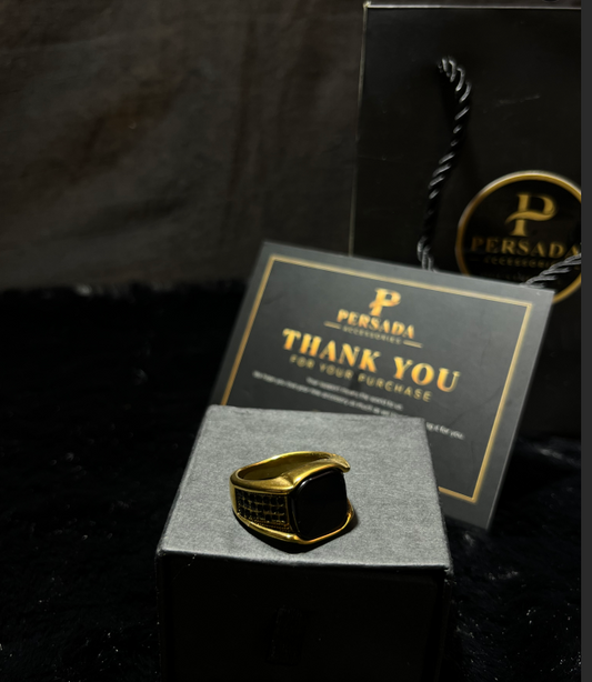 Persada Premium Black & Gold Luxury Ring